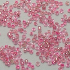 4000 pcs Pink Color Glass Beads 2mm Silver Foil lined + Storage Box Jewelry