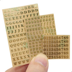 6 Sheets Small 0.12 Inch Alphabet Number Stickers Mini Letters Stickers Glitter