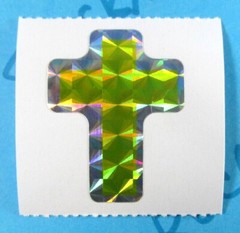 Prismatic Multi Color Cross Stickers Lot Of 4