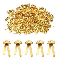 100pcs Brads Paper Fastener 8mmx17mm Metal Split Pin for Paper Craft Gold,