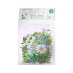 Flower Floral Stickers PET 40PCS Pressed Dried Scrapbook Supply Papercraft DIY