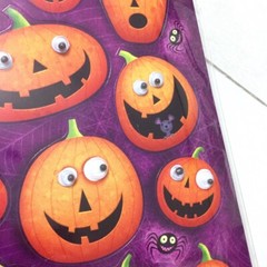 Jack O Lantern Halloween Stickers Pumpkin Google Eye Craft Embellishments