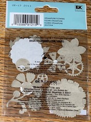 RARE Jolees Steampunk Gold Metallic Flowers Pink Red W/ Gems Scrapbook Stickers