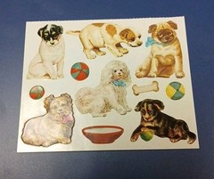 Vintage Punch Studio CUTE PUPPIES gifted stickers Mod 3.5″x4″