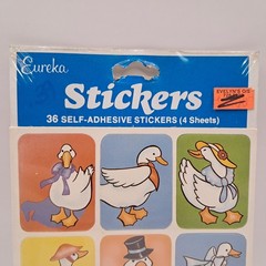 Vintage Goose Stickers Eureka Paper Magic Group Geese White Ducks VTG