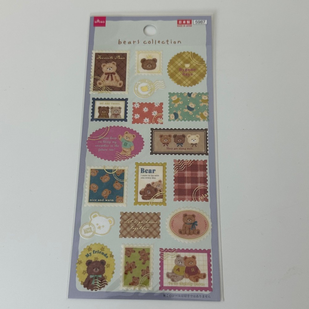 Daiso Bears Collection Stamp Sticker Sheet