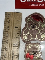1984 Vintage Hallmark Holiday Christmas Teddy Bear Soft Satin Stickers SEALED D3