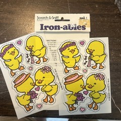 Vintage 1984 Scratch & Sniff Iron-Ables by Mark 1~ Iron-On Chick Patch 2 Sheets