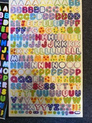 Vintage LETTERS Sticker Sheet Lot PARTIALS – Scrapbook Planner Craft Stickers