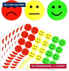 1800 PCS Happy & Sad Smile Face Stickers – 1 Inch Happy Face & Emotion Stickers