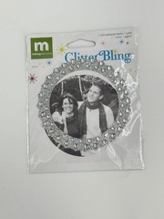 Making Memories Glitter Bling Silver Round Frame Self-Adhesive