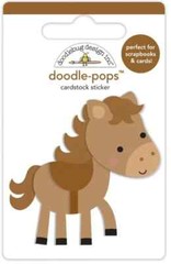 Doodlebug Doodle-pop 3D Stickers Giddy-Up Brown Horse Pony Saddle