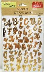 2 Gold Foil Upper Lower Case Script Alphabet ABCS Stickers Crafters Square