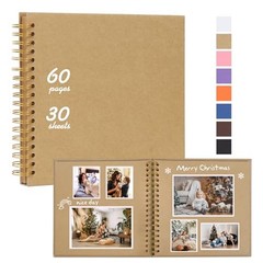 RECUTMS 10×10 DIY Scrapbook Album 60 Pages Hardcover Kraft Paper Photo Memory Bo
