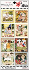 Mary Engelbreit Stickers 2 Sheets Whimsical Classics Squares Art Imagine Garden