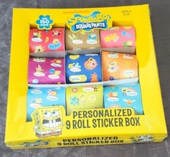 nickelodeon Spongebob Sticker Rolls – Spongebob Rolled Sticker Box (9Rolls) New