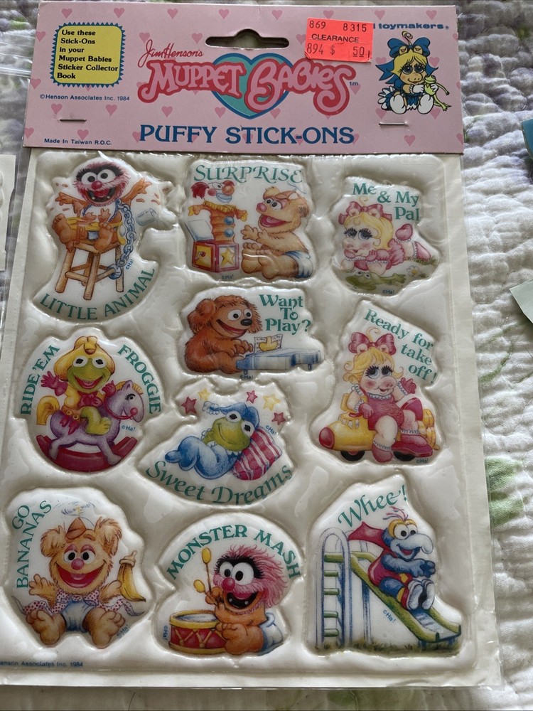 Lot Of Vintage 1980s Puffy Muppets Smurfs Stickers
