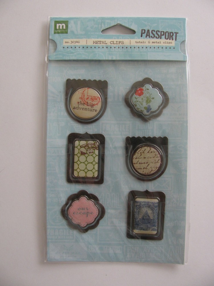 Making Memories METAL CLIPS PASSPORT 6 Pieces NIP