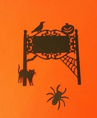 Halloween Sign Post Crow Pumpkin Cat Spider Web Die Cuts 5 sets Scrapbook Cards
