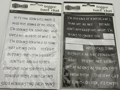 Dylusions Text Stickers Bigger Back Chat Set of 2 White and Black