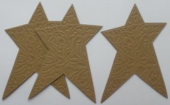 (3) EMBOSSED PRiMiTiVE STARS – Bare Chipboard Die Cuts – Embellishment – 5″ inch