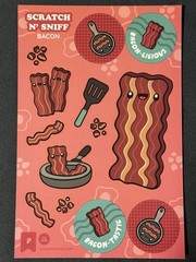 Pipsticks “Bacon” Bacon Scented Scratch N’ Sniff Sticker Sheet