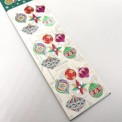 Vintage NOS SandyLion 1 Sheet of Christmas Ornament Stickers Foil Shiny Holiday