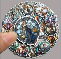 10pcs Astrology Zodiac Constellation Stained Glass Window Stickers- DIY