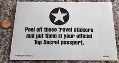 Highlights Top Secret Passport Stickers 1990s Kids International Countries RETRO