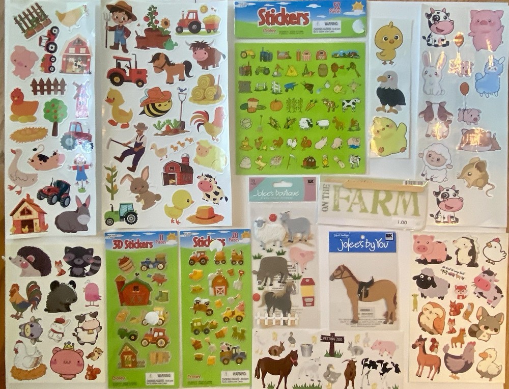Large Lot Of Farm Animals Stickers! Jolee’s Boutique, Etc