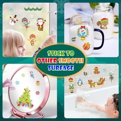 4 Sets Christmas Reusable Sticker Books for Toddlers 1-3, Activities Books Craft