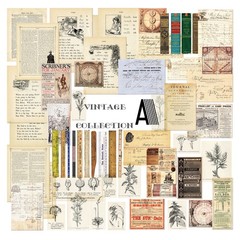 49pcs Vintage Junk Journal Mixed Textured Paper Scrapbooking Embellishments