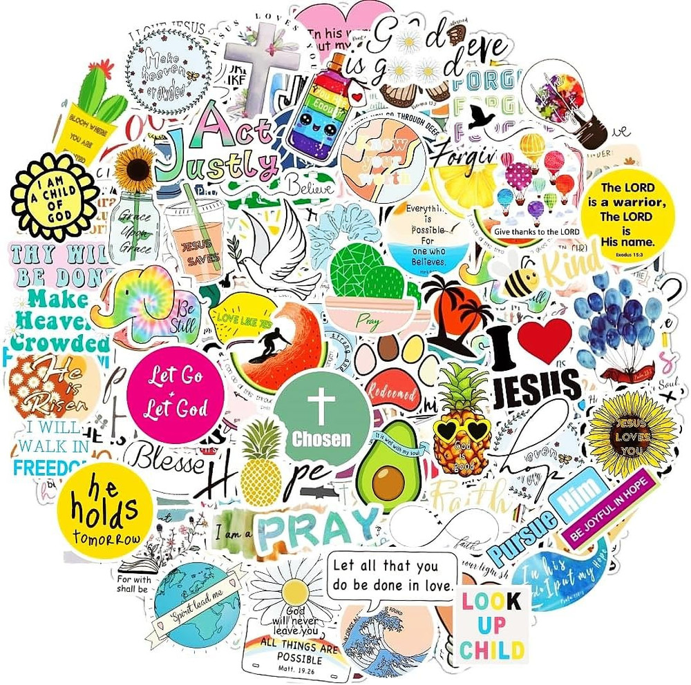 200Pcs Inspirational Christian Jesus Stickers for Kids,Bible Verse Stickers |