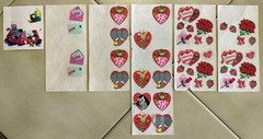 Mixed Lot Vintage SANDYLION STICKO Hearts/Lips/Valentines Day Love Stickers