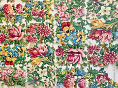VTG VICTORIAN SCRAP PZB WILD FLOWERS MIXED FLORALS DIECUTS GERMANY