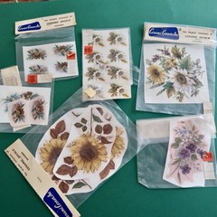 Vtg Ceramic Decals Mixed Media Water Mount Transfers Lot T Yellow Daisy Floral