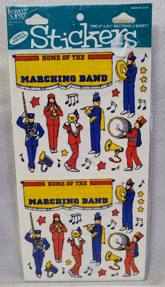 Vintage Frances Meyer Sticker Sheet*Marching Band*Parade Music*Scrapbooking*