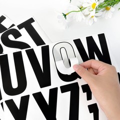 258 Pcs Waterproof 4-Inch Self-Adhesive Vinyl Stickers Black Alphabet & Numbers