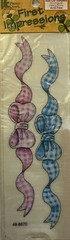 PINK/BLUE CHECKERED BOW BORDER First Impressions Rub-Ons(3″x 12″) Provo•Baby•Boy