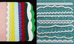 9 Pc Waves Lace Scallop Zigzag Edge Border Die Cut Set Card Making Cutting Dies
