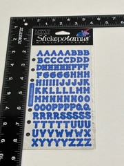 Stickopotamus Binder Stickers Alphabet Blue 2 Sheets Photo Safe
