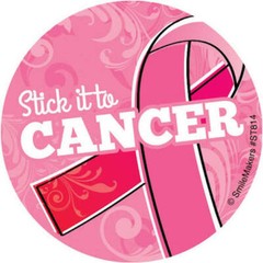 20 Pink Ribbon Stick it to Cancer stickers envelope seal breast cancer awareness