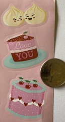 HAPPY FOOD Stickers(22pc) •Cake•Hamburger•Toast•Donut •Taco•Garlic•Fries•Cards•