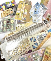 Variety Lot 200+ Sheets Vintage Scrapbooking Stckrs Anna Griffin BasicGrey K&Cco