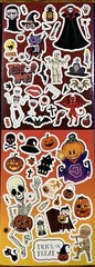 150+ Halloween Stickers 6 Sheets Scrapbook Crafts Skeleton Vampire US Seller