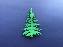 TREE Christmas tree die cut embellishments 6 Pcs 3-1/2″ x 2-1/4″ Choose Color