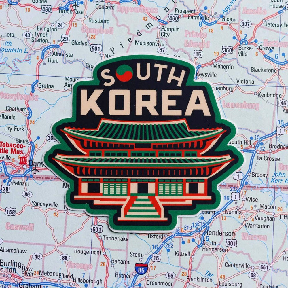 South Korea Weatherproof Vinyl Travel Sticker – Gift or Souvenir