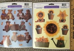 6″ TEDDY BEAR Sunflowers Lot ANNE GEDDES BABY Picnic GIFTED DIE CUT STICKERS