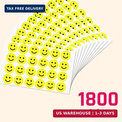 1000+PCS Yellow Smiley Face Stickers 1 Inch – Bulk Happy Face Stickers for Cla