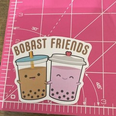 Bubble Tea Boba Drink Stickers Set, Multicolor Food & Drink Theme (4 pcs)